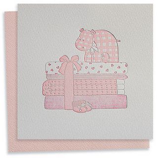 baby hippo letterpress card by blush