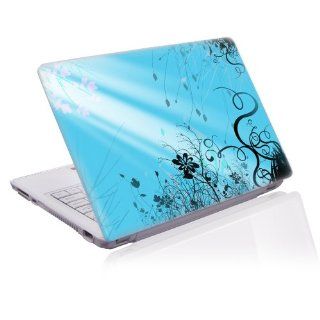 15.4" Taylorhe laptop skin protective decal blue floral with ray of sunshine Computers & Accessories