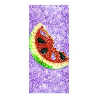 Cute watermelon, glitter purple red, photo print custom rack cards