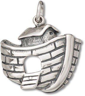 Sterling Silver Noahs Ark With Open Ark Door Religious Charm Jewelry