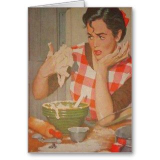 Mother Making Baking Mess In Kitchen Mother's Day Card