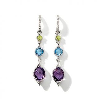 Victoria Wieck 3.07ct Multigemstone Sterling Silver Drop Earrings