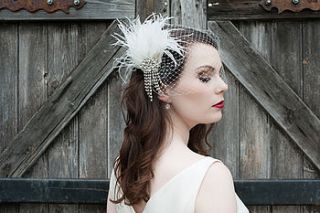 daisy feather art deco hairpiece by lily bella