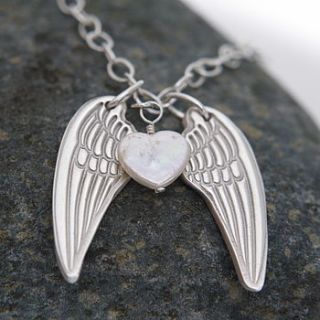 personalised silver angel wing necklace by dizzy