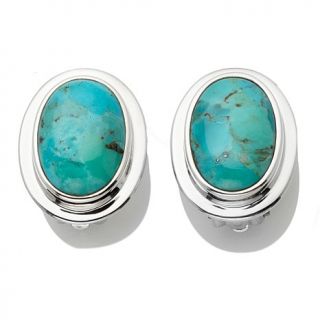 Studio Barse Kingman Turquoise Oval Sterling Silver Clip On Earrings