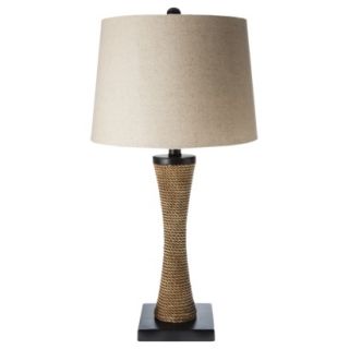Mudhut™ Rope Textured Column Table Lamp with Nat