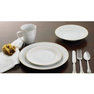 Essential Home 16 Pc Dinnerware Set Gold band Kitchen & Dining