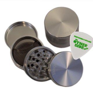 2.5"   Silver 4 Piece SharpStone Aluminum Herb Grinder + Custom Pollen Pick Bundle Health & Personal Care