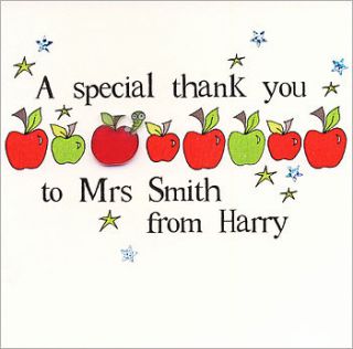 personalised teacher thank you card by eggbert & daisy