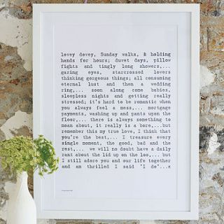'married life' poem art print by pearl and earl