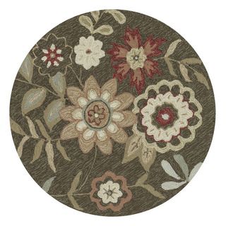 Hand Hooked Charlotte Brown Rug (3' Round) Alexander Home Round/Oval/Square