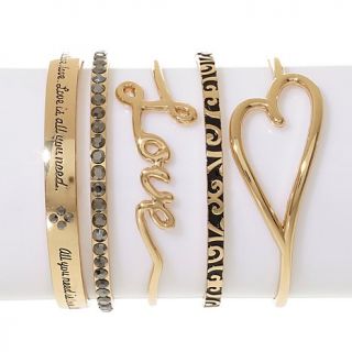 Music Culture "All You Need Is Love" Set of 5 Bangle Bracelets