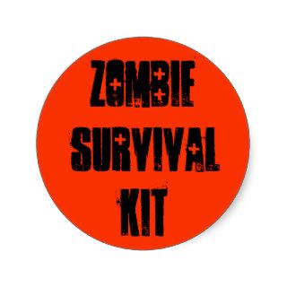Zombie, Survival, Kit Round Sticker
