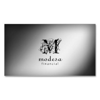 Financial Business Cards Silver Professional Plain