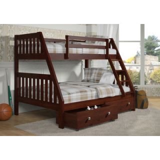 Donco Kids Twin Over Full Bunk Bed with Dual Under Bed Drawers