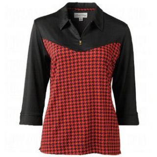 Sport Haley Ladies 3/4 Sleeve Houndstooth Print Polos Clothing