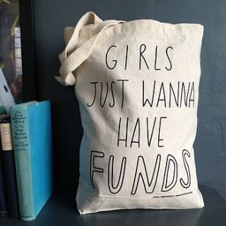 'girls just wanna have funds' tote bag by the joy of ex foundation