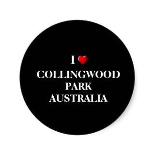 I LOVE COLLINGWOOD PARK, AUSTRALIA ROUND STICKER