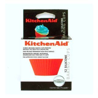 Kitchenaid 12 Silicone Baking Cups, Red Disposable Baking Cups Kitchen & Dining