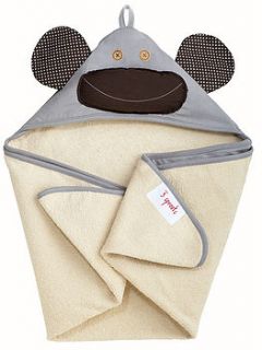 hooded monkey towel by nubie modern kids boutique