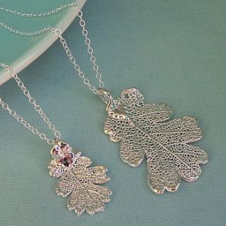 silver oak leaf necklace by martha jackson