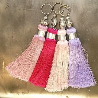 pinks handmade tassels key rings by skoura