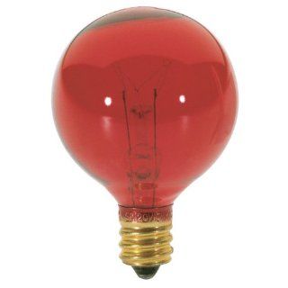 Satco S3833 10W 120V Globe G12.5 Transparent Red E12 Candelabra Incand. bulb   Incandescent Bulbs
