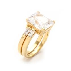 Ultimate CZ Goldplated Cubic Zirconia Ring Set Palm Beach Jewelry Cubic Zirconia Rings