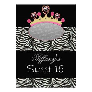 tiara princess Sweet Sixteen photo Invitation