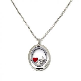 Michael Anthony Jewelry® Floating "Heart" Disc 24" Stainless Steel Necklace