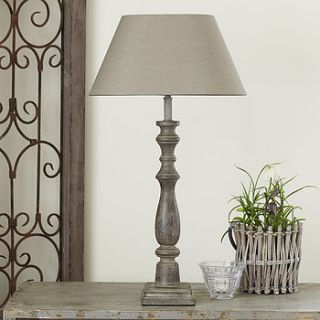 rustic grey wooden table lamp by primrose & plum