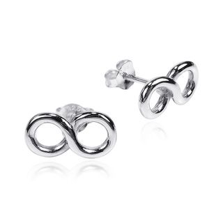 Endless Wave Infinity Symbol .925 Silver Stud Earrings (Thailand) Earrings