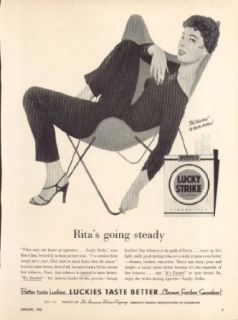 Rita Gam for Lucky Strike cigarettes ad 1955 Entertainment Collectibles