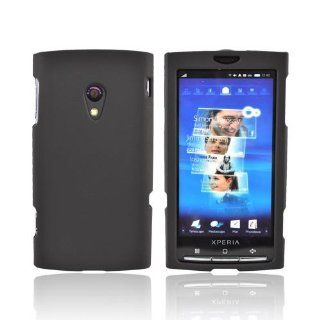 Premium Crystal Rubber Case for Sony Ericsson X10 Xperia / Black Cell Phones & Accessories