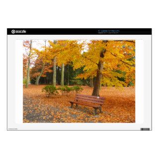 Peaceful and Quiet Autumn in the Park Laptop Decal
