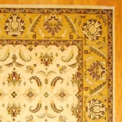 Afghan Hand knotted Vegetable Dye Oushak Ivory/ Gold Wool Rug (9'2 x 12) 7x9   10x14 Rugs