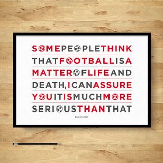 bill shankly quote football poster by dinkit
