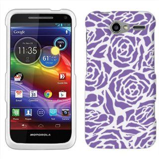 Motorola Electrify M Splash Rose on White Hard Case Phone Cover Cell Phones & Accessories