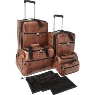 Travel Concepts Snakeskin 7 Piece Luggage Set (CARAMEL) Clothing