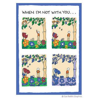 blue greeting card by cat rabbit graphics