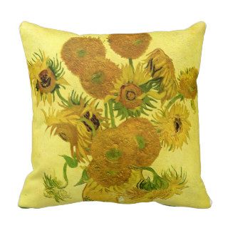 Van Gogh Sunflowers (F454) Vintage Fine Art Pillow