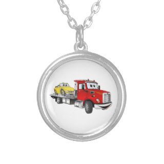 Red Tow Truck Flatbed Cartoon Pendants
