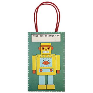 pack of robot party bags by posh totty designs interiors