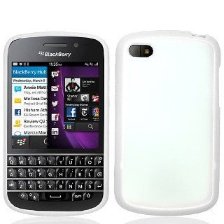 Frosted Clear White Hard Cover Case for BlackBerry Q10 Cell Phones & Accessories