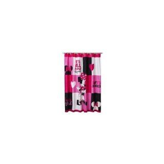 Officially Licensed Disney Minnie Mouse Fabric Shower Curtain   72 in x 72 in Home & Kitchen