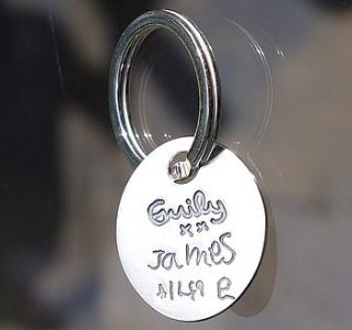 personalised signature keyring by touch on silver