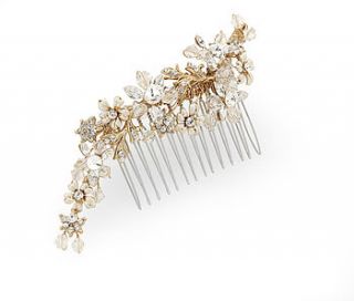 vintage crystal hair comb by vintage styler