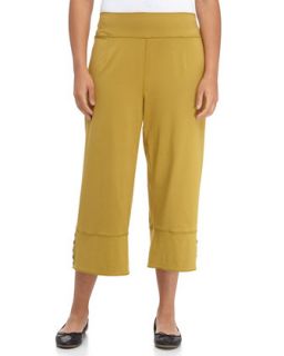 Jersey Button Ankle Pants, Sagay Curry, Womens