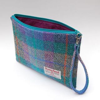 harris tweed tablet case with wrist strap by elin
