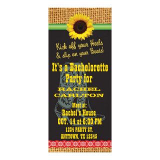 Sunflower Cowgirl Bachelorette Party Invitation